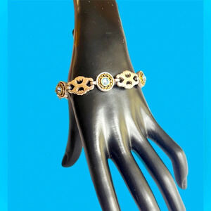 Brighton Gossamer Link Bracelet Silver Tone Links Blue Crystal Reversible…